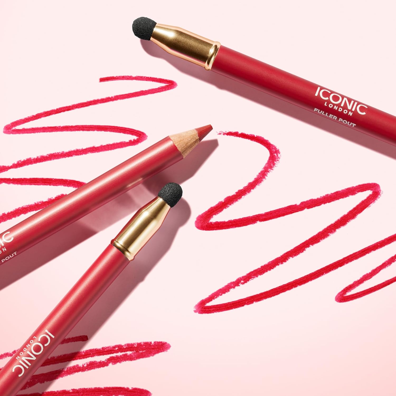 ICONIC LONDON Fuller Pout Sculpting Lip Liner | Blendable, Dual Ended Lip Liner with Creamy Colour and Lip Sponge for Buffing, Cruelty-Free, Vegan Makeup