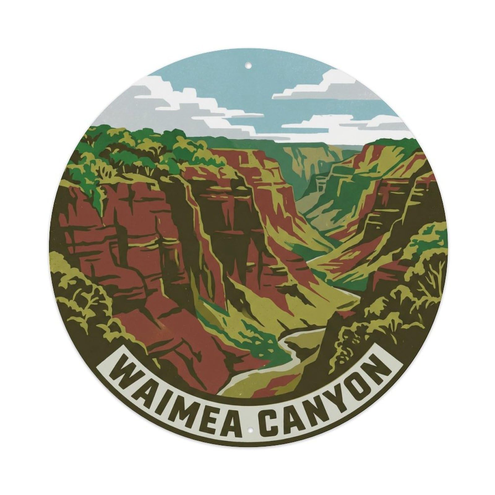Waimea Canyon Cliffs Hawaii Travel Island Journey Metal Tin Sign
