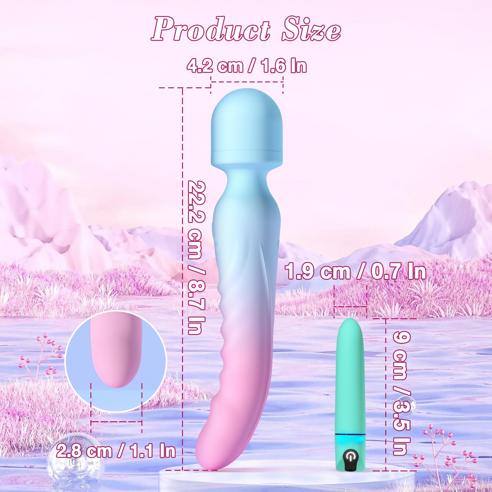 G Spot Vibrator Wand & Bullet Vibrator Set - Vibrators Sex Toys for Women, Clitoral Stimulator Dildo with 7 Vibrating Modes, Waterproof Heating Wand Massager, Adult Sex Toy for Female and Couples