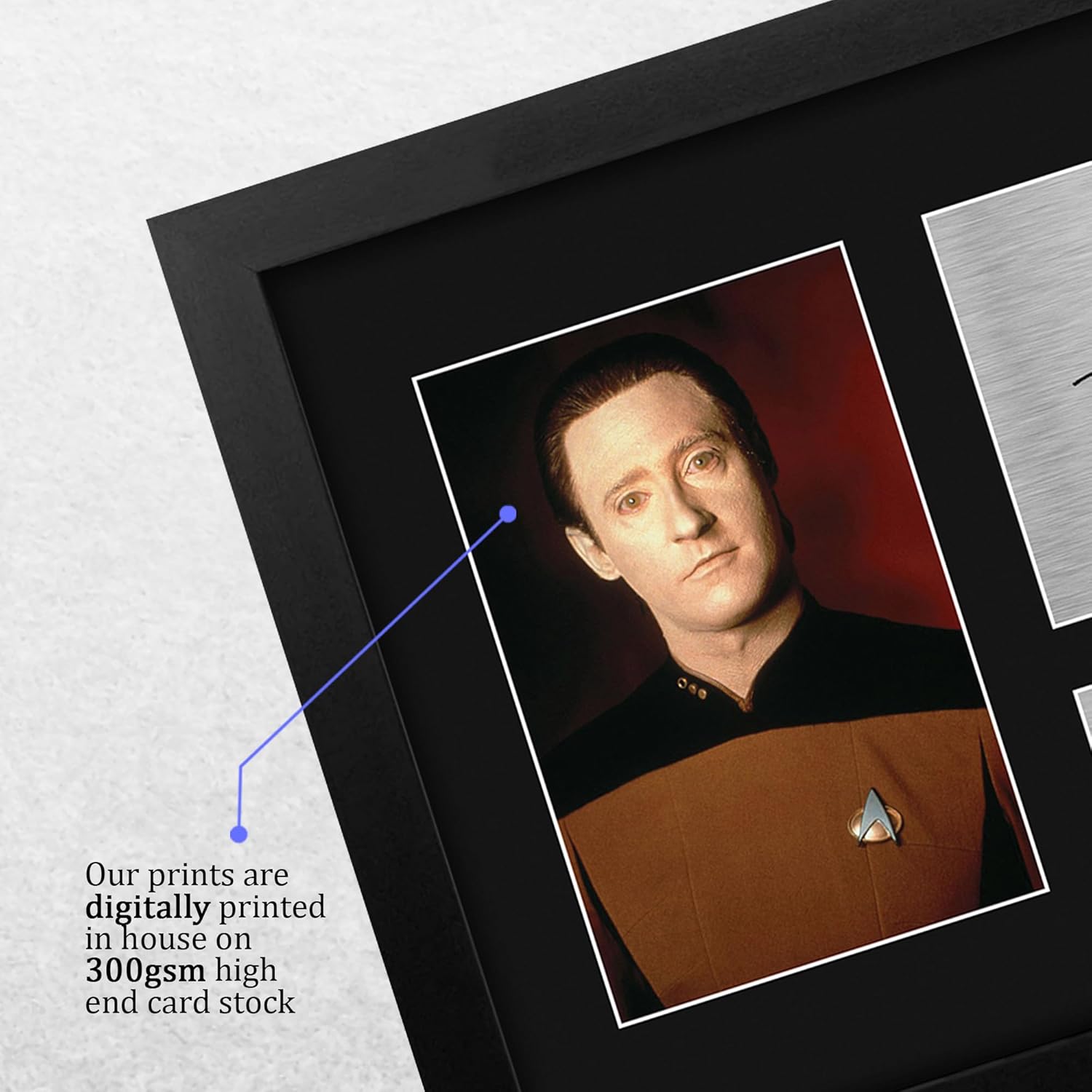 HWC Trading Brent Spiner Star Trek Data Framed Gifts Printed Signed Autograph Picture for TV Show Fans - US Letter Size