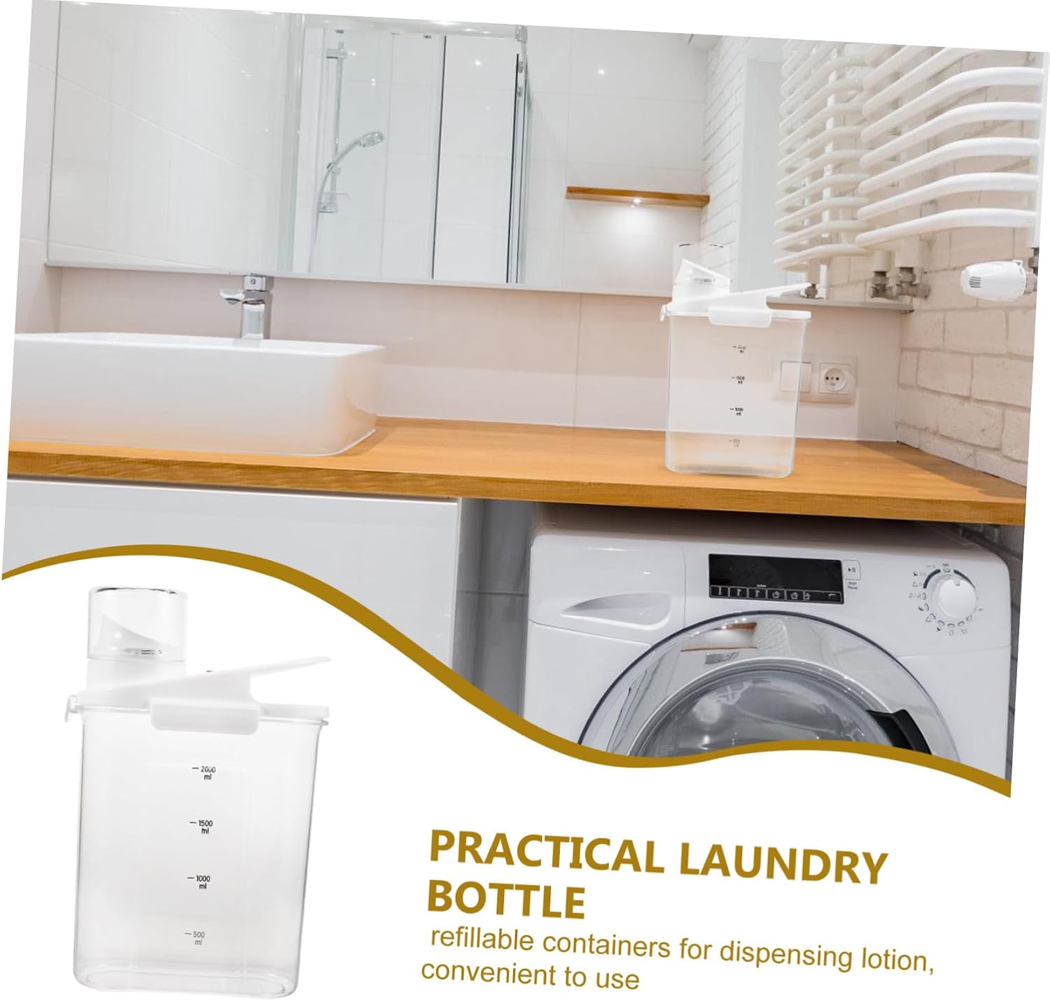Large Capacity Laundry Detergent Dispenser Reusable Empty Powder Container Airtight Storage Box for Laundry Room