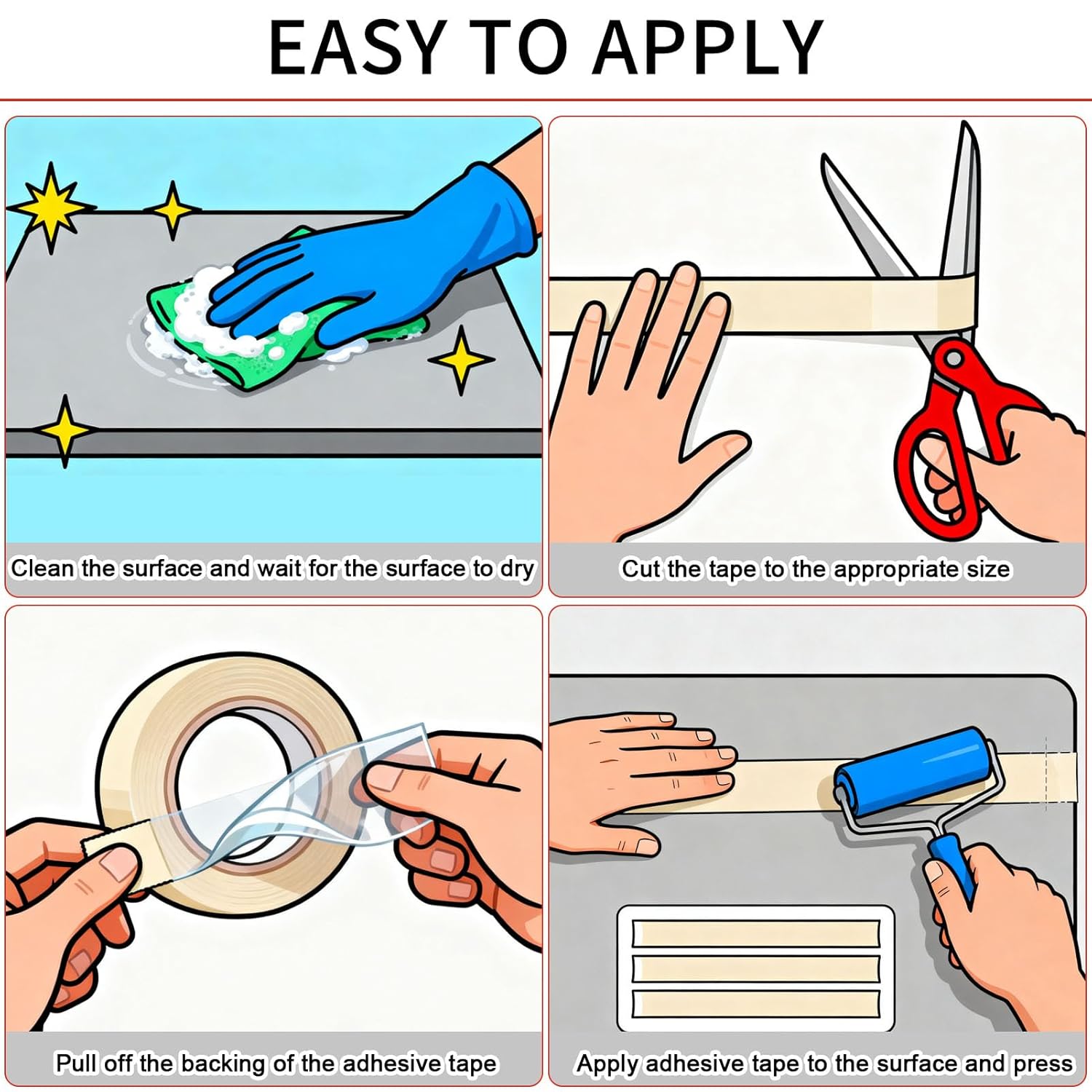 Textured Grip Tape, 2IN x 10FT Strong Anti Slip Rubber Tape, Waterproof & Heat Resistant with High Adhesion for Tools, Gym Equipment, Bicycle Handlebars and Slippery Surfaces (Black)