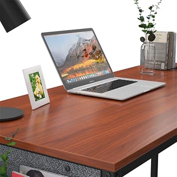 Desk with Shelves Modern Simple PC Desk Computer Desk 47 Inch Home Office Writing Study Desk Modern Simple Style Laptop Table with Storage Bag Teak Study Desk with Storage