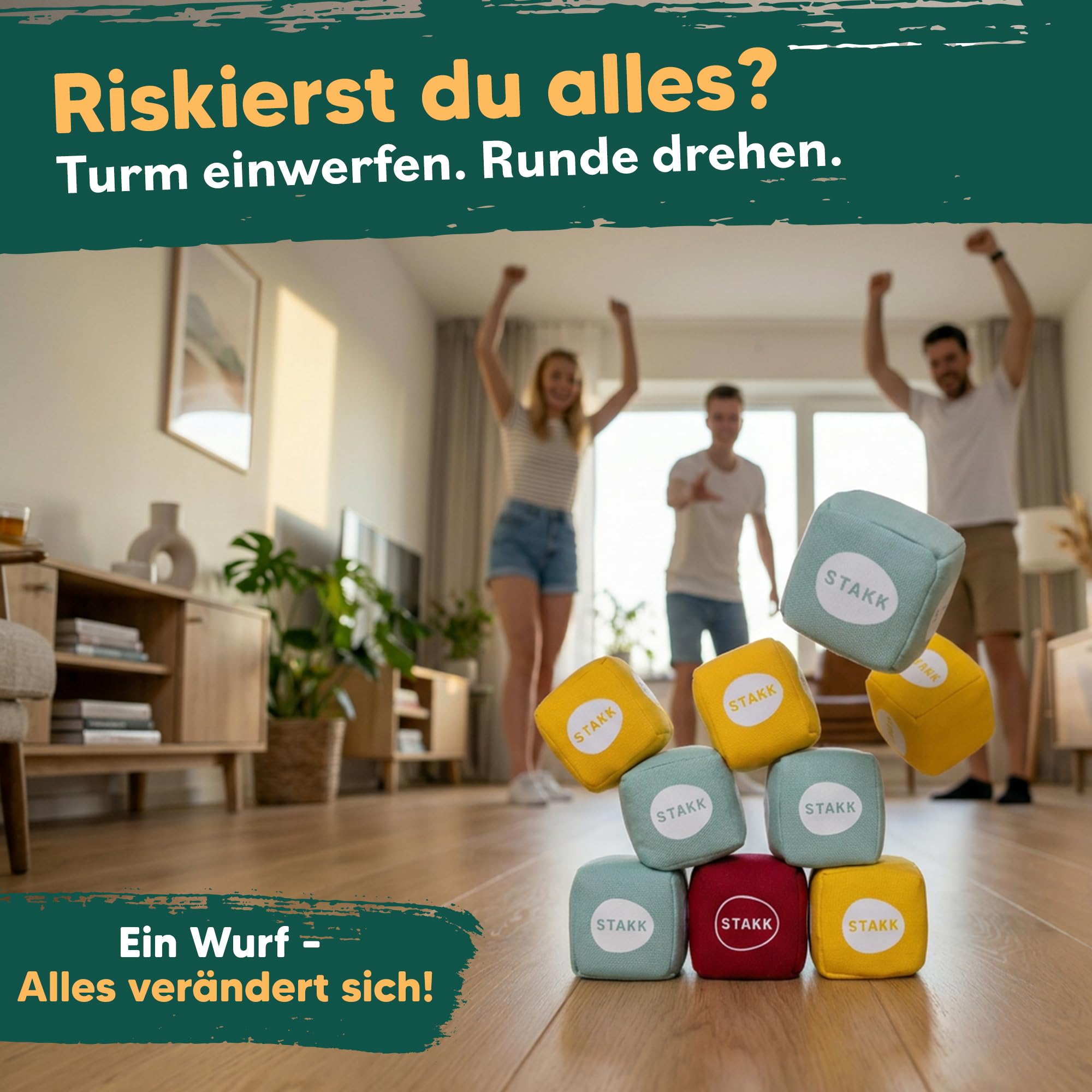 softSTAKK | Das Erfolgs-Wurfspiel jetzt für Indoor & Outdoor | Boccia & Boule neu interpretiert | Familienspiel vereint Geschick & Strategie | Wurfspiel für Kinder & Erwachsene