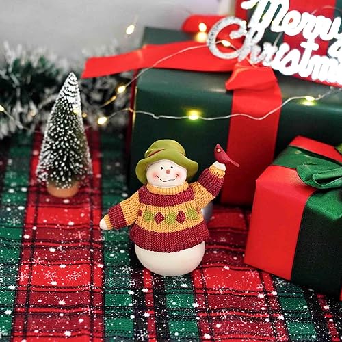 Miniatura 6 de Figura de muñeco de nieve  Bonita estatua de muñeco de nieve de resina de Navidad, decoración de escritorio de Navidad, buenos deseos, regalo (4.13
