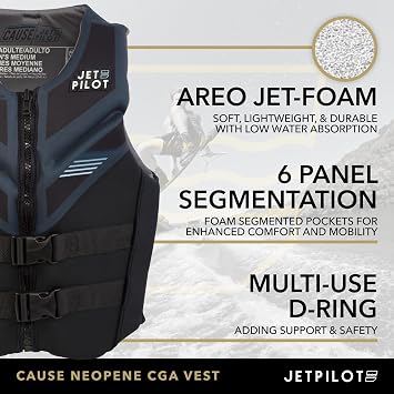 Jetpilot Cause Neoprene Coast Guard Approved Life Jacket PFD