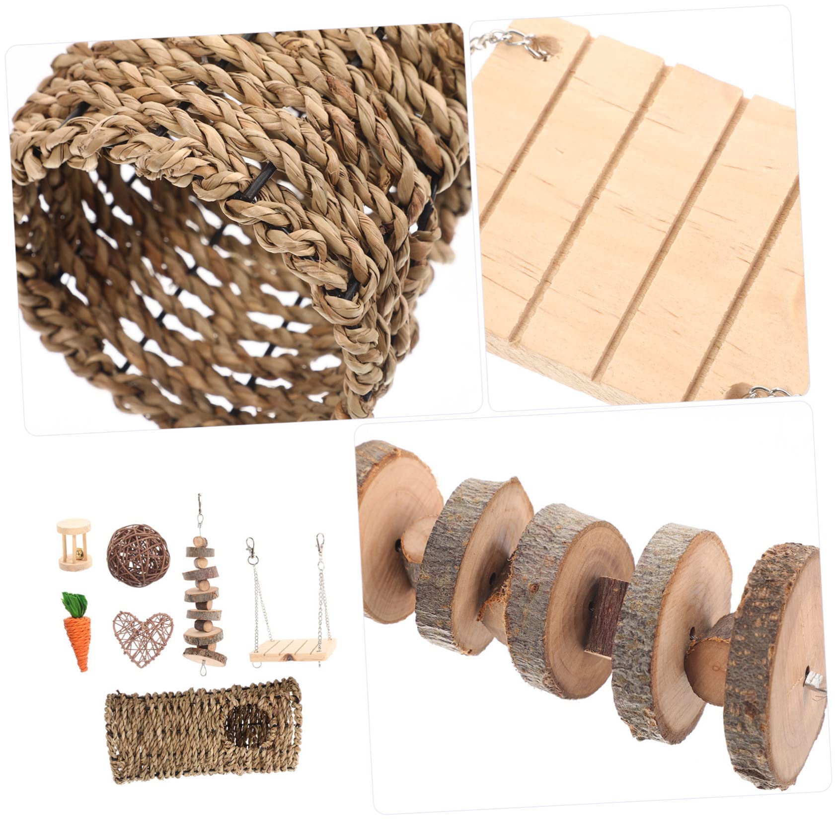 BESTonZON Hamster Spielzeug zum Kauen Kauspielzeug mit Einzigartigen Formen 7 Stück zur Beschäftigung und Zahnpflege für Kaninchen und Kleintiere