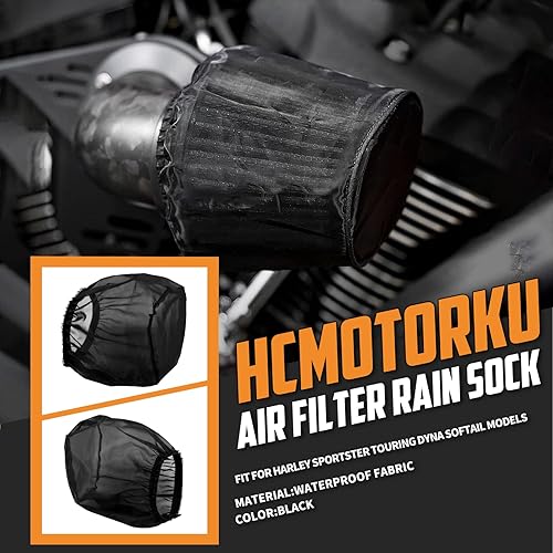 Vista 3 de Funda impermeable para calcetines de lluvia con filtro de aire a prueba de polvo para Harley Sportster XL 1200 883 Dyna Softail Touring Street Glide