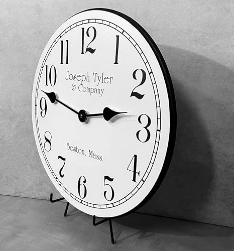 Miniatura 2 de Reloj de pared Simply White  Mecanismo de cuarzo ultra silencioso  Hecho a mano en Estados Unidos hermoso color nítido duradero  Viene en 8 tamaños
