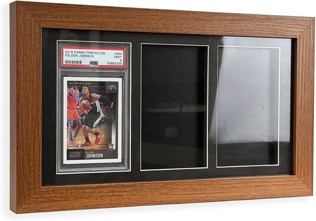 Marco de exhibición de tarjetas graduadas: compatible con losas PSA, CGC y TAG (3 losas) | Vitrina de tarjetas coleccionables de montaje en pared para tarjetas deportivas, Pokémon y MTG