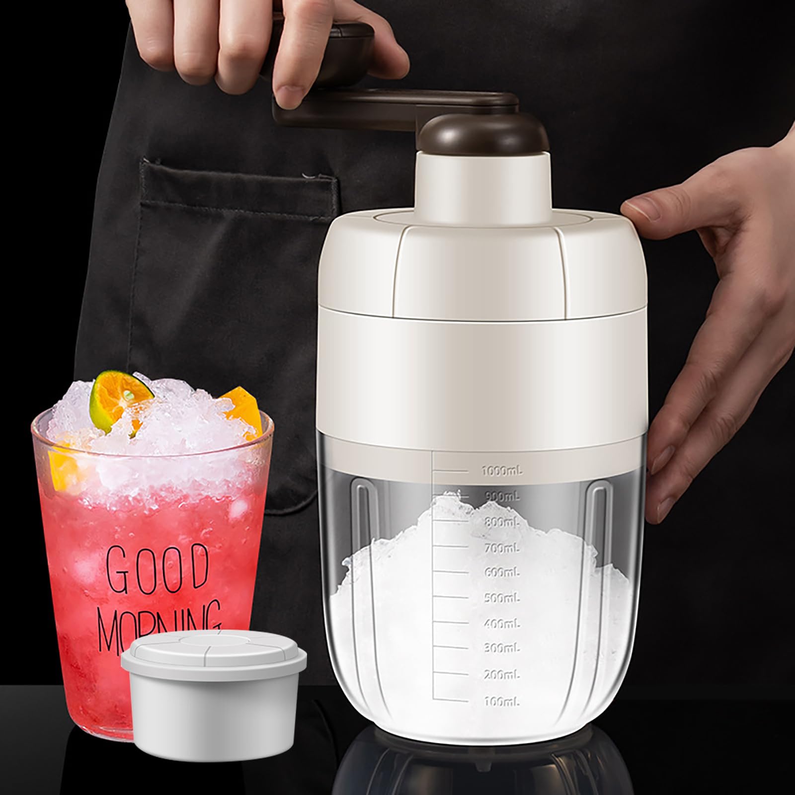 Shaved Ice Machine - Manual Ice Shaver for Home with 1 Free Ice Box, Manual Shaved Ice Maker Machine, Portable Mini Snow Cone Machin for Snow Cone, Slush, Shaved Ice