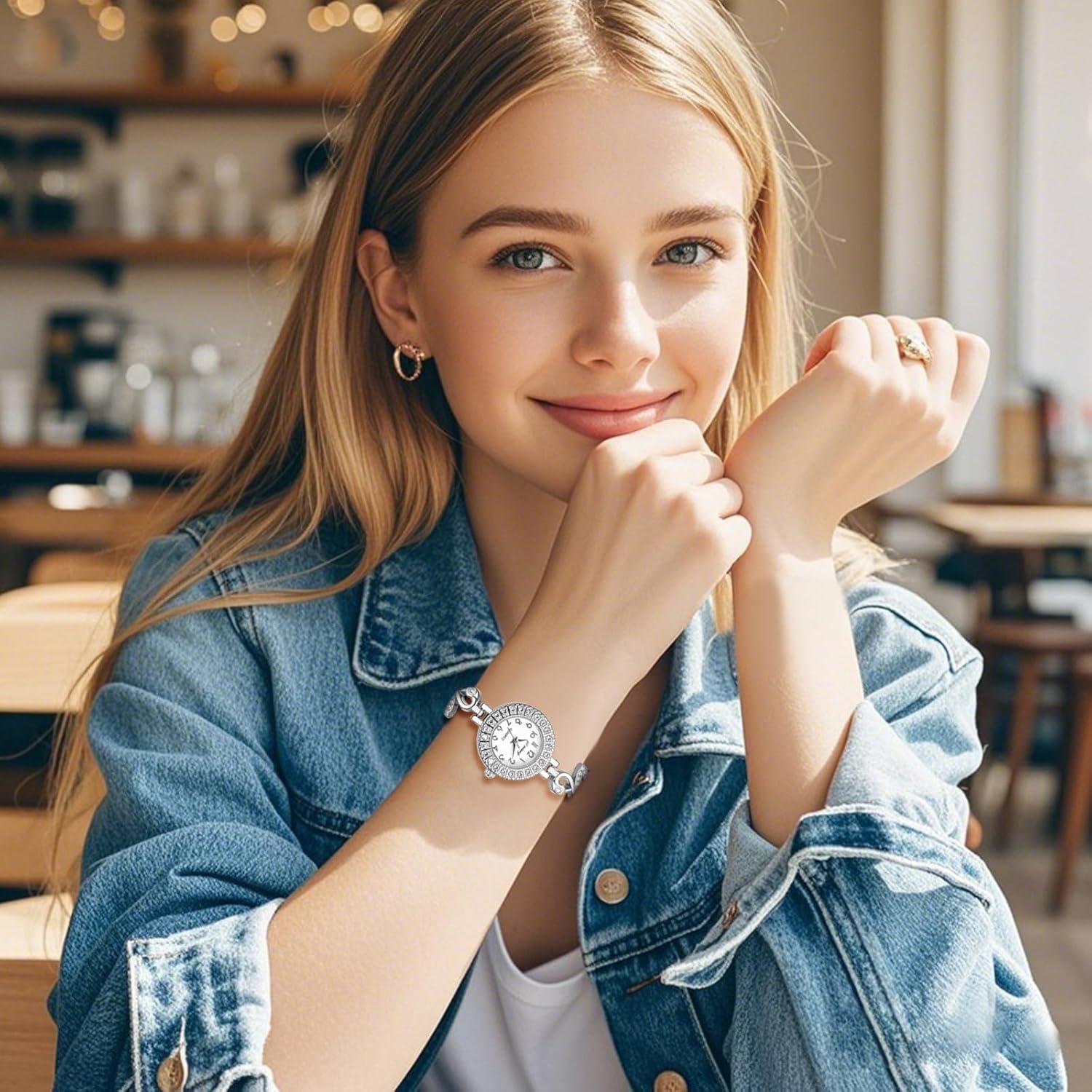 Avaner Women's Bracelet Wrist Watches: Ladies Rhinestone Gold Silver Unique Strap Analog Quartz Elegant Watch - Image 4