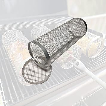 Outdoor Round BBQ Campfire Grill Grid Premium Pellet Smoker Tube 12 Inches for Any Grill Or Smoker, Hot Or Cold Smoking Color 2pc, Size 21CM