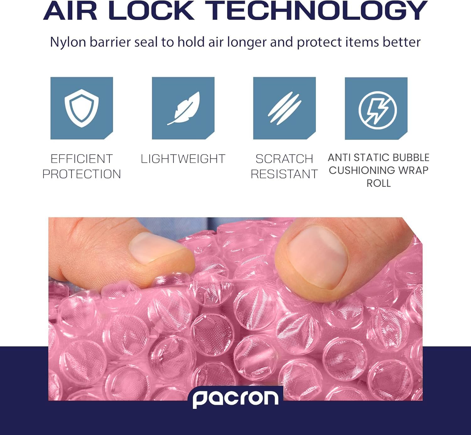 Protective Anti Static Bubble Roll Wrap for Electronics - 225FTx24IN Pink, 3/16" Dense Bubble Cushioning for Fragile Items & Packaging Supplies Shipping & Storage - Perforated Every 24IN