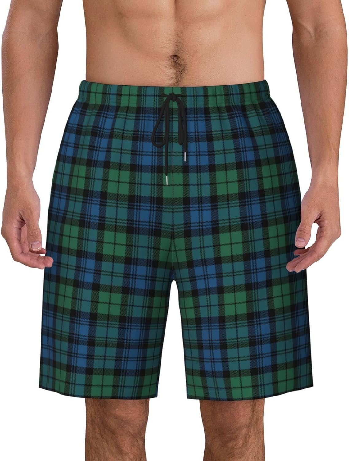 Men's Swim Trunks, Quick Dry Beach Shorts Summer Cool Beach Shorts with Mesh Lining