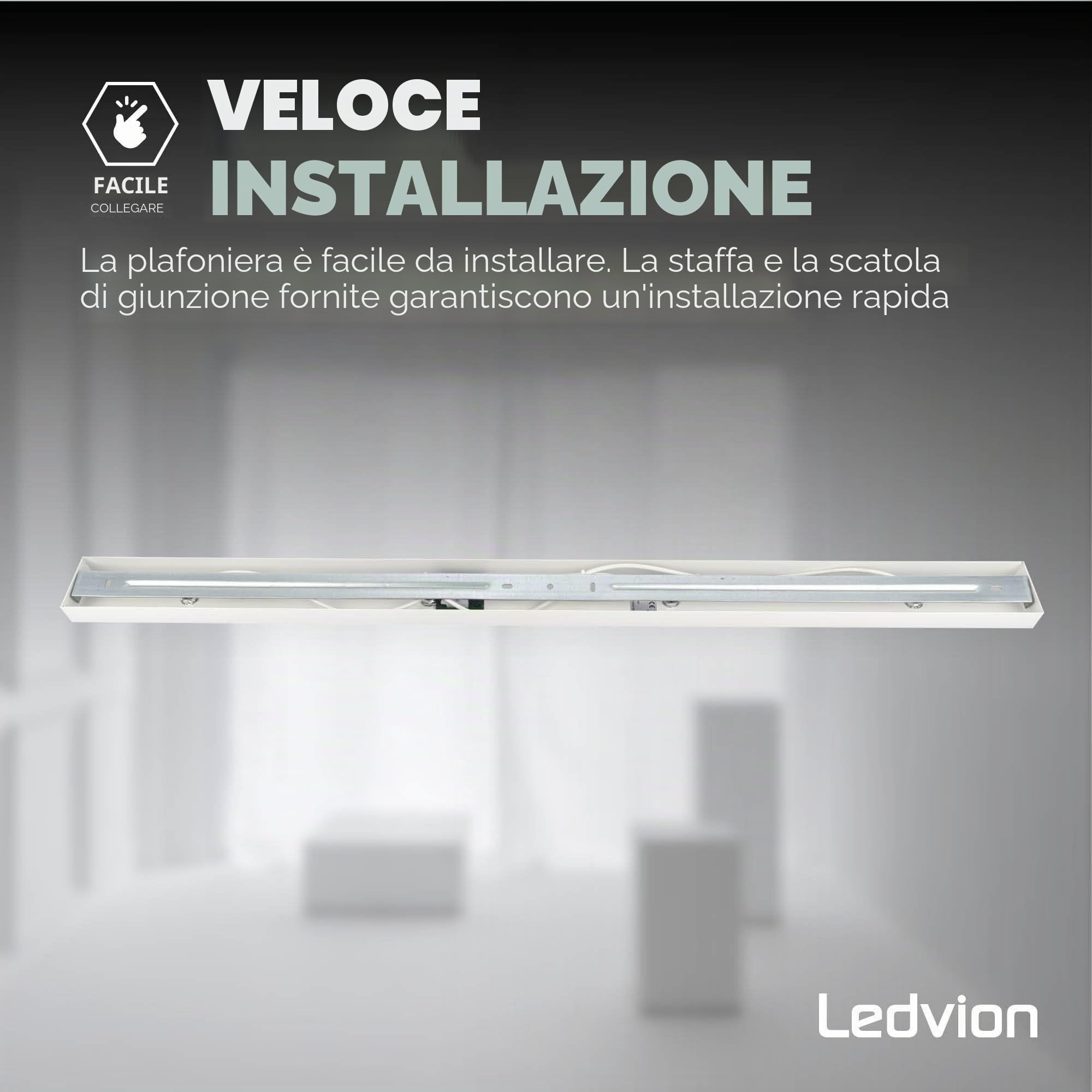 Ledvion Faretto LED Soffitto Bianco 4 luci attacco GU10 senza lampadina | per corridoio soggiorno cucina camera e ambienti interni asciutti