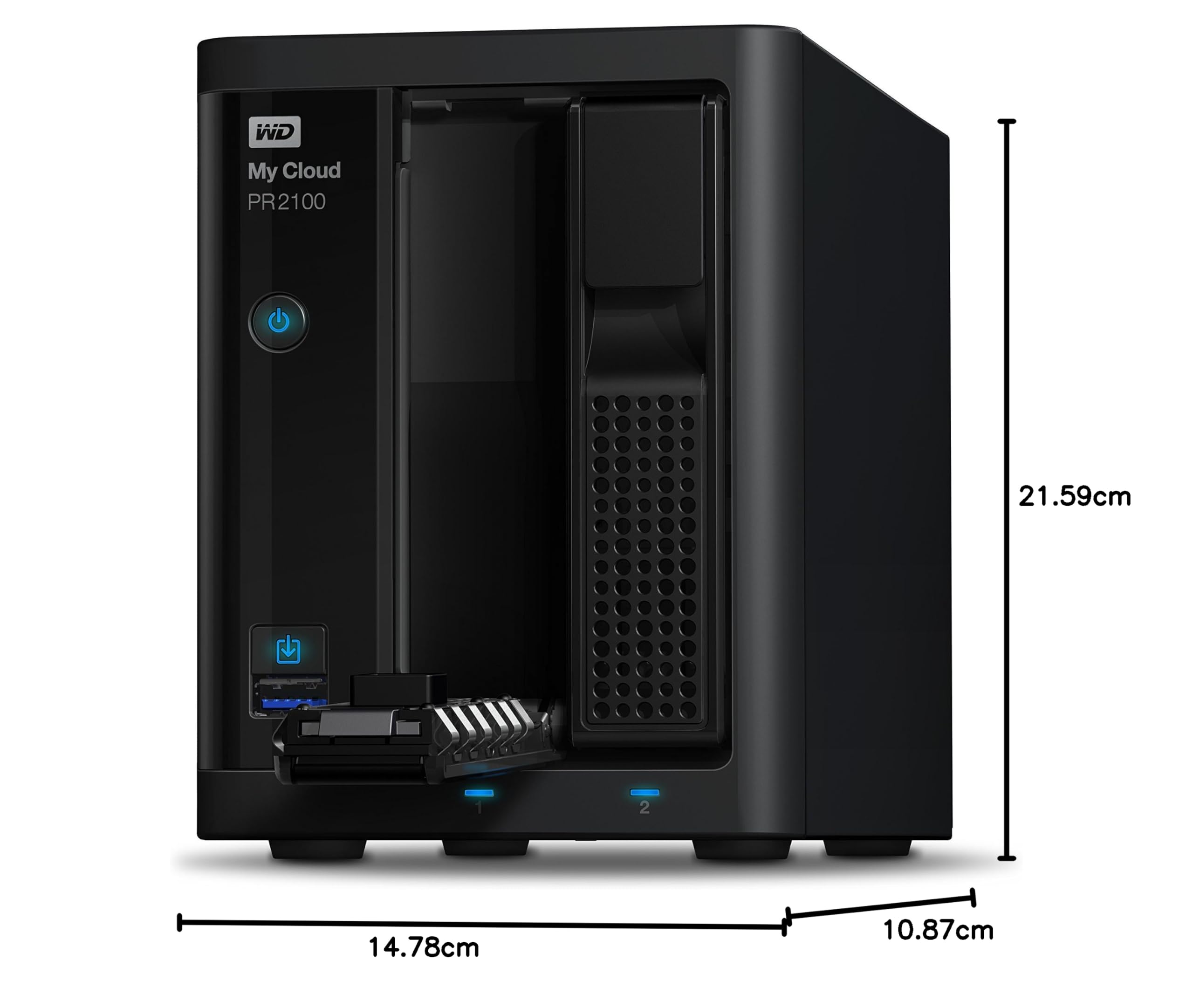 WD 8 TB My Cloud Pro PR2100 Serie Pro 2-Bay Archiviazione Collegata in Rete, NAS
