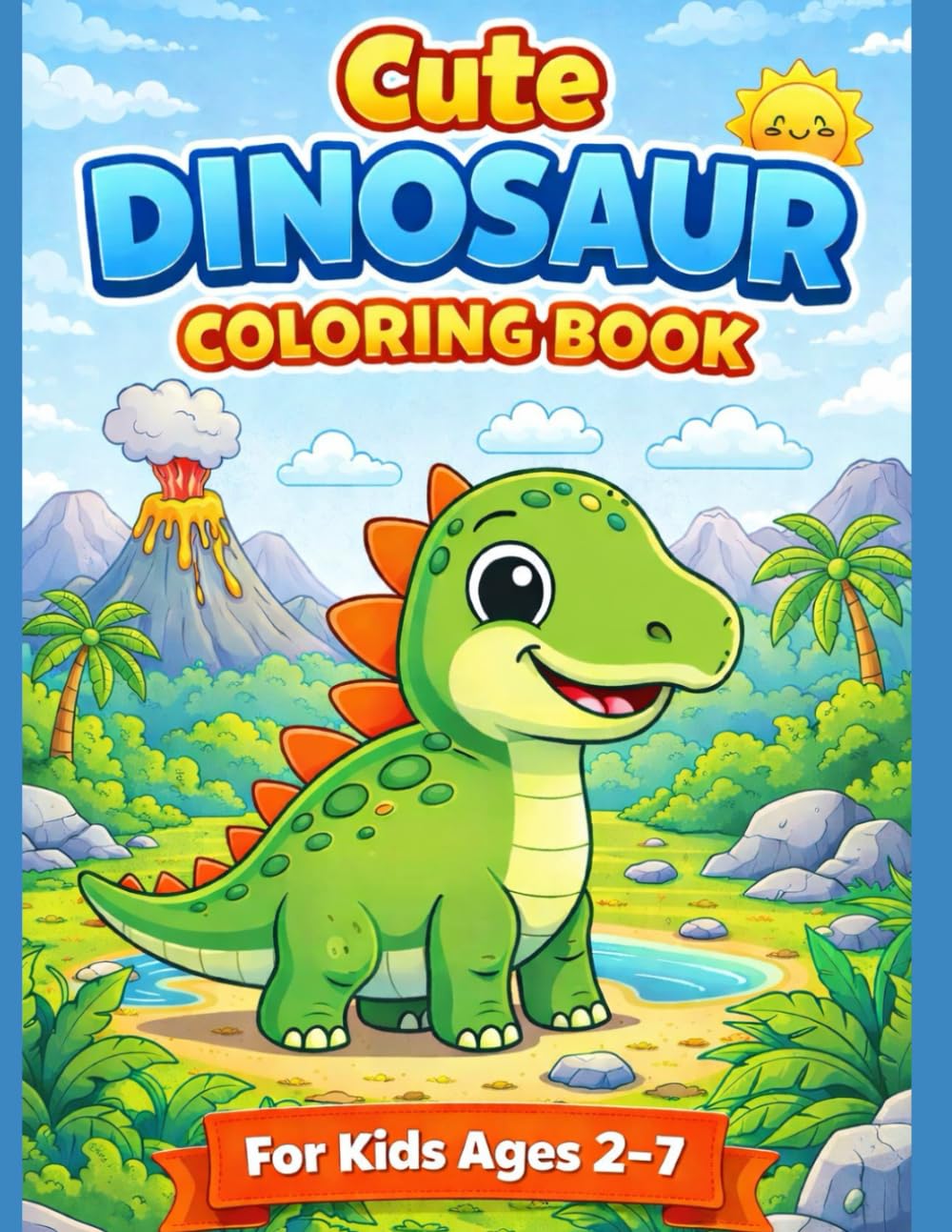 Cute Dinosaur Coloring Book: Fun and Easy Coloring Pages for Kids Ages 2–7