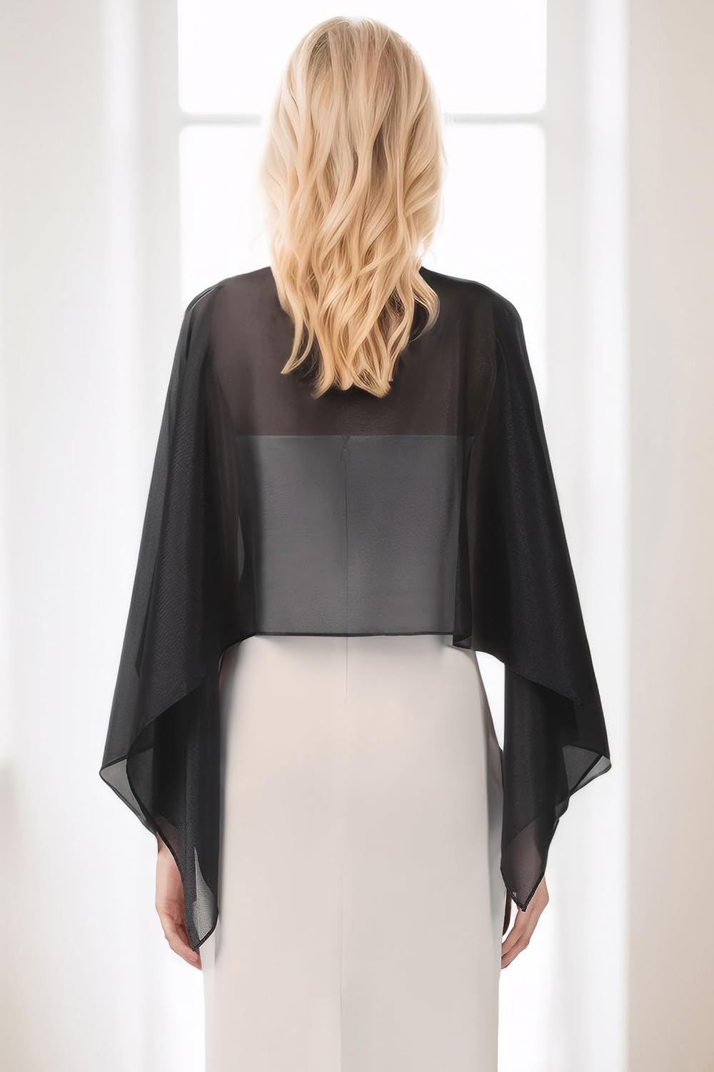 Coucoland Shawl Wraps for Women Sheer Chiffon Shawl Elegant Soft Wraps for Evening Dress Wedding Party - Image 5