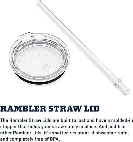 Miniatura 451 de YETI Rambler - Vaso de viaje con asa y tapa con popote, 35 onzas, vaso de agua de viaje, con asa, acero inoxidable, color blanco