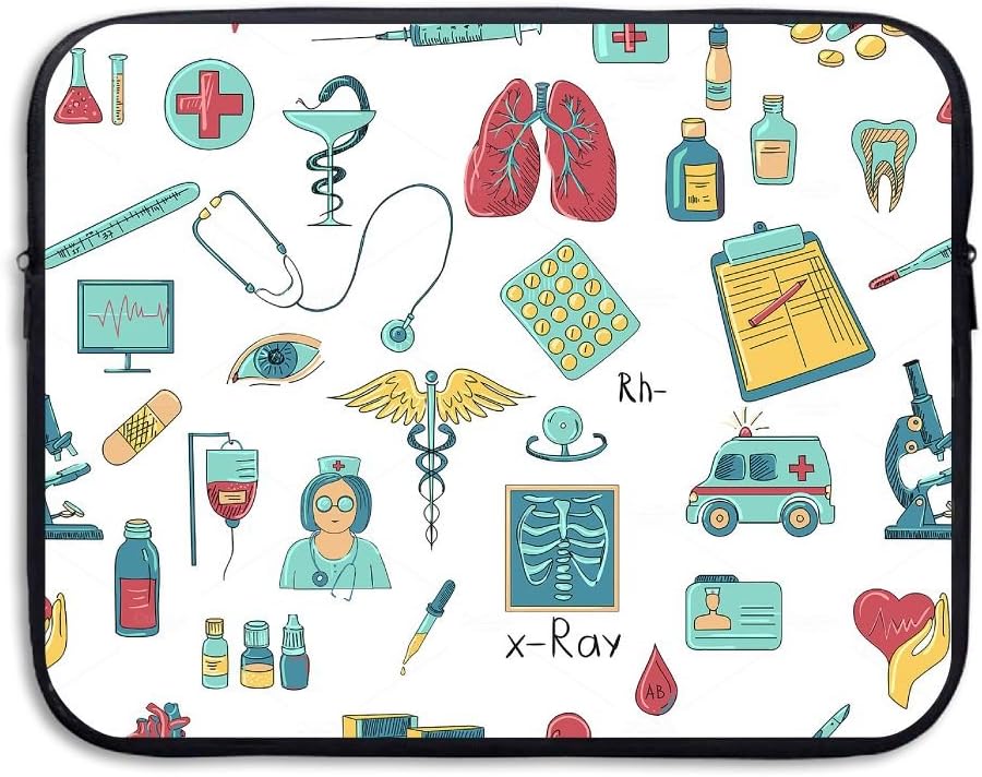 Laptop Sleeve Case Protective Bag Abstract Medical Logo Printed Ultrabook Briefcase Sleeve Bags Cover for 13 Inch MacBook Pro/Notebook/Acer/Asus/Lenovo Dell/Women/Men