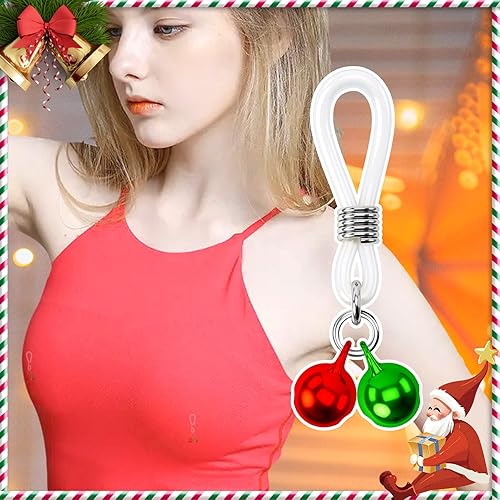 Miniatura 5 de Melighting Christmas Nipple Rings Fake Nipple Piercing Jewelry with Bell Adjustable Non-Piercing Nipple Piercing for Women Faux Nipple Jewelry