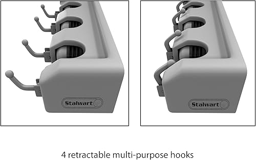Miniatura 4 de Stalwart - Soporte para pala, rastrillo y herramientas con ganchos - Organizador de pared para garaje, armario o cobertizo - Para colgar