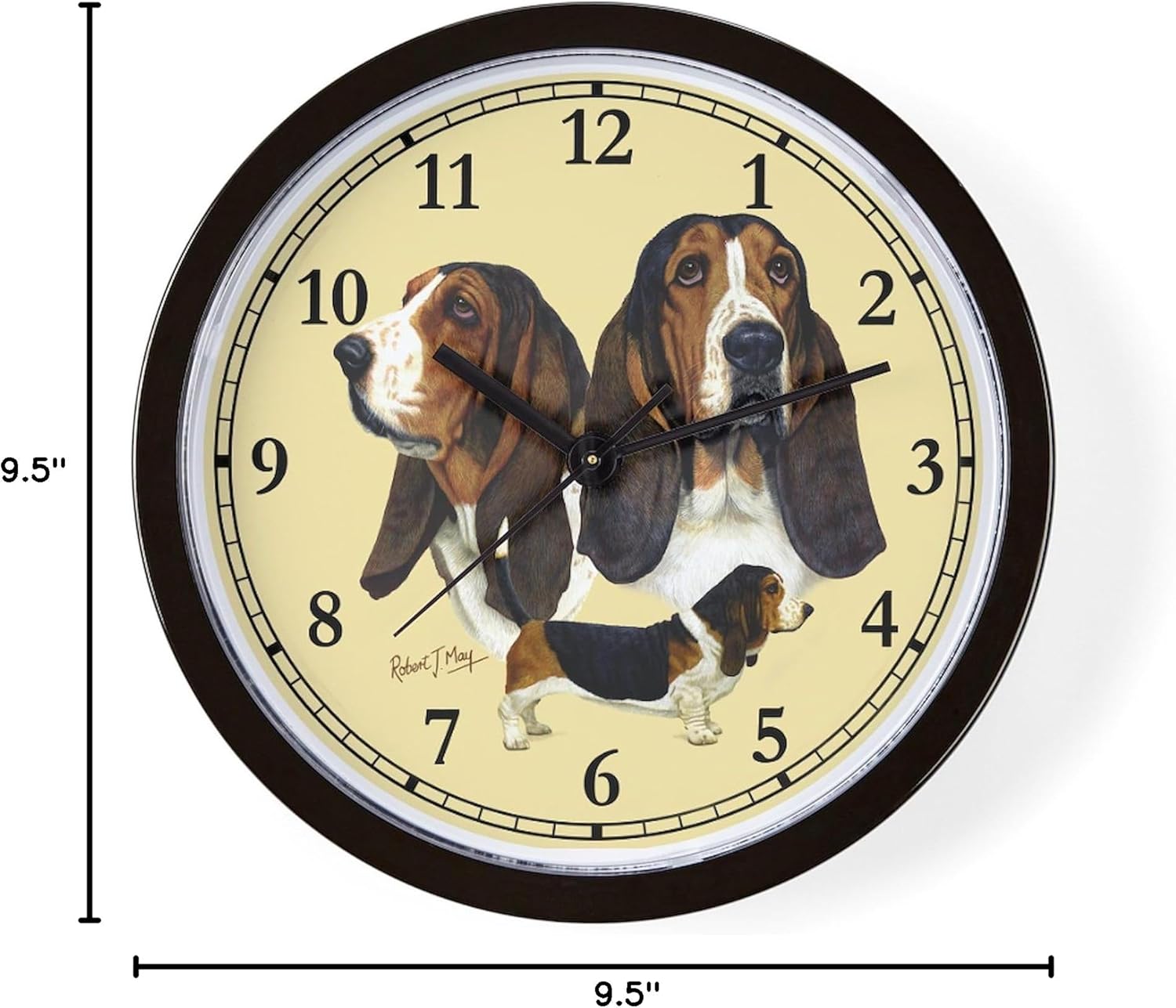 CafePress Basset Hound 10" Wall Clock for Livingroom, Kitchen, or Office
