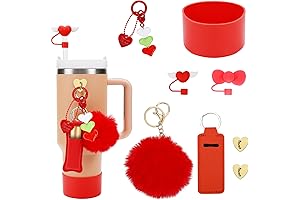 Red Silicone Protective Boots & Accessories Set for Stanley Tumbler 40oz/30oz