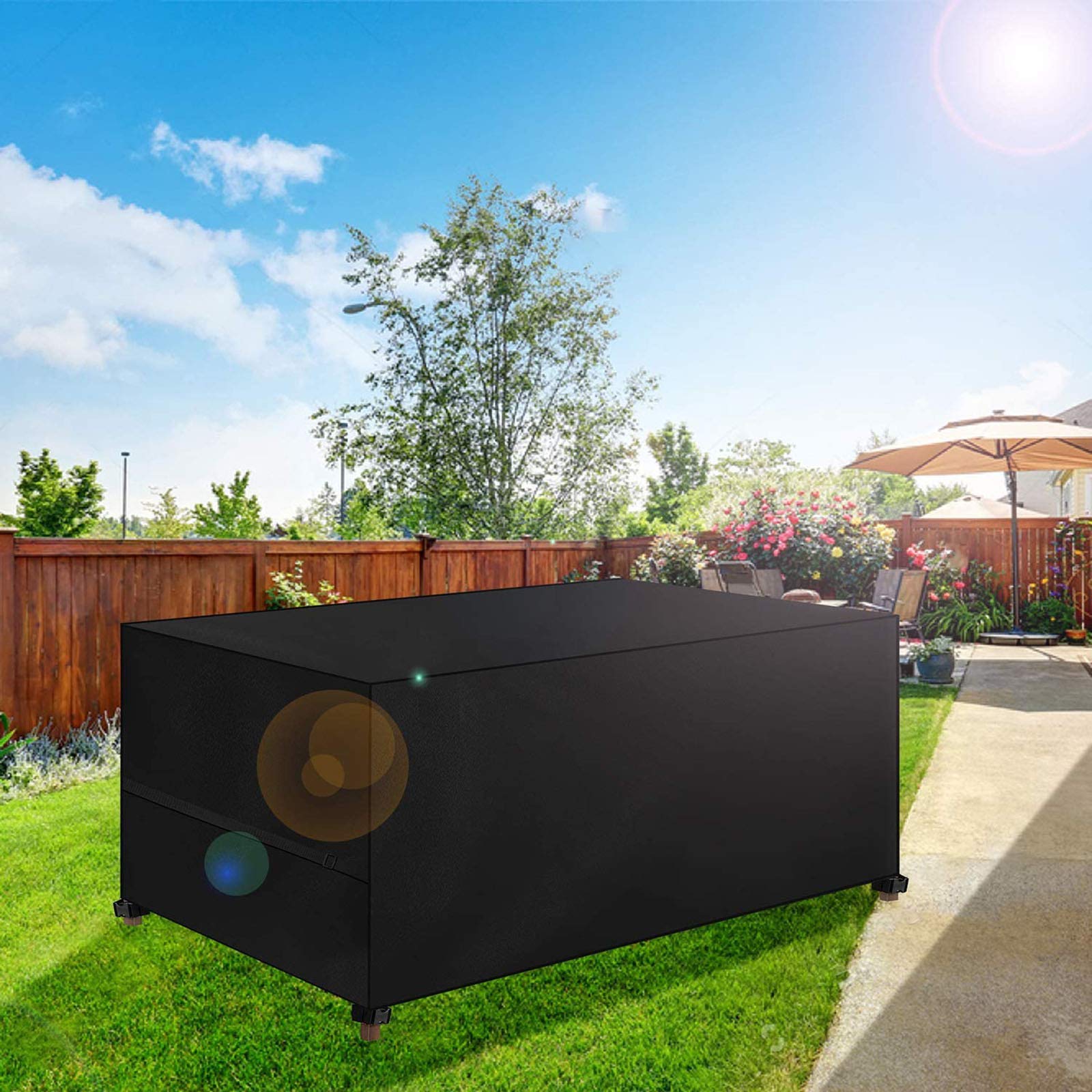 Fodera per mobili da Giardino 127x127x67cm, Fodere per mobili da Esterno Rettangolare Impermeabile, Impermeabile, Antivento, Anti-UV, Fodere per mobili da Esterno in Tessuto Oxford