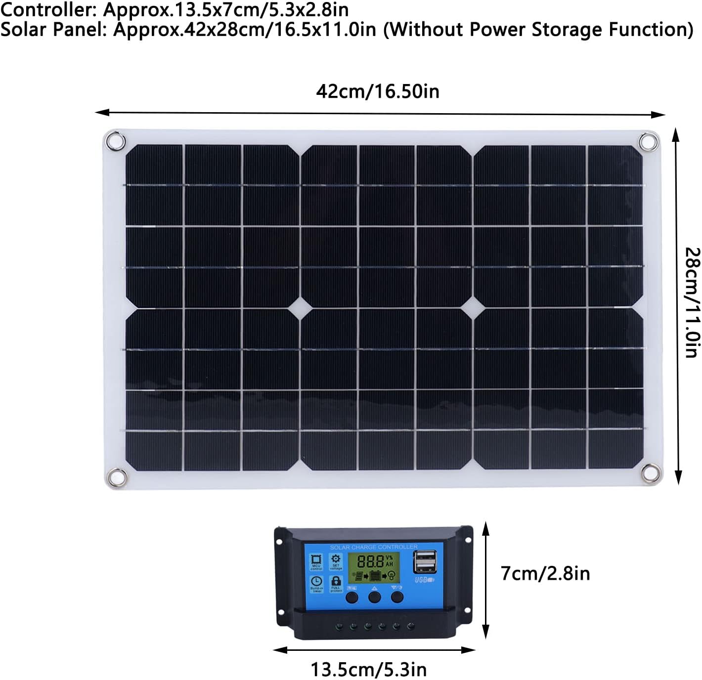 FTVOGUE Solar Battery Charger, Monocrystalline Device for 12V 24V Systems, 50W Power for Cars and Boats