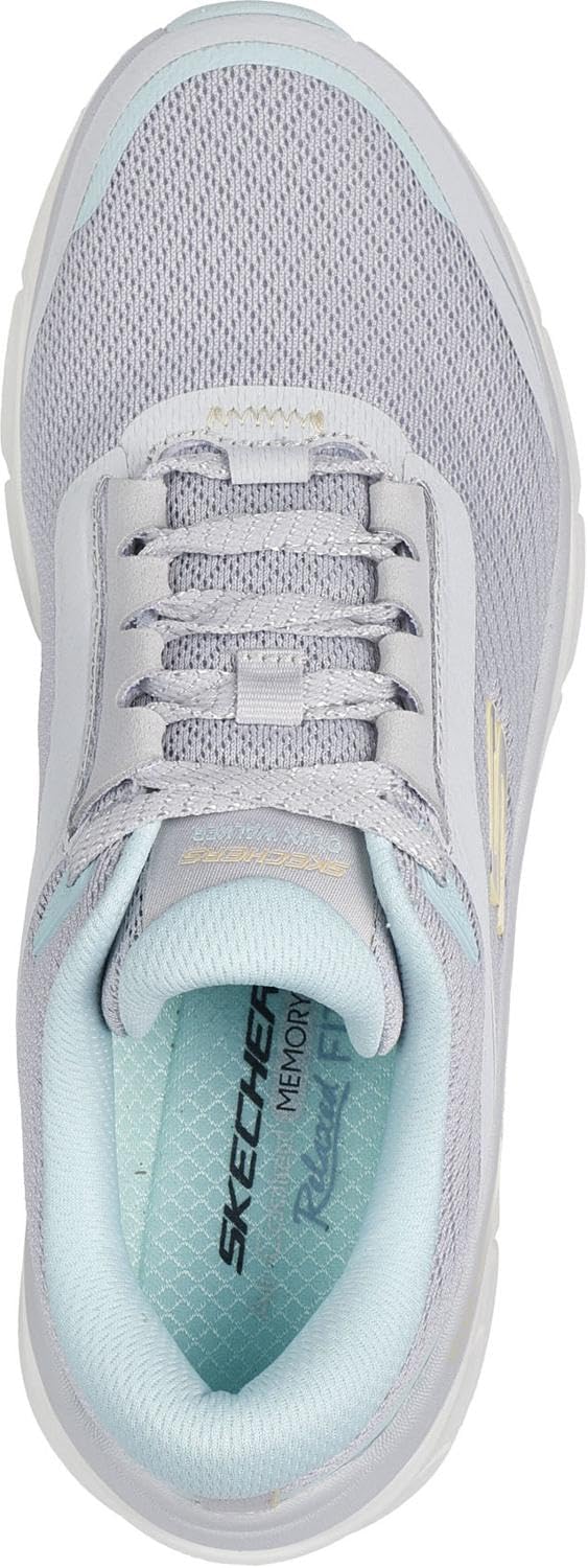 Skechers - Womens Relaxed Fit: D'Lux Walker 2.0 - Classic Stroll Sneakers, Color Light Gray, Size: 8.5 M US