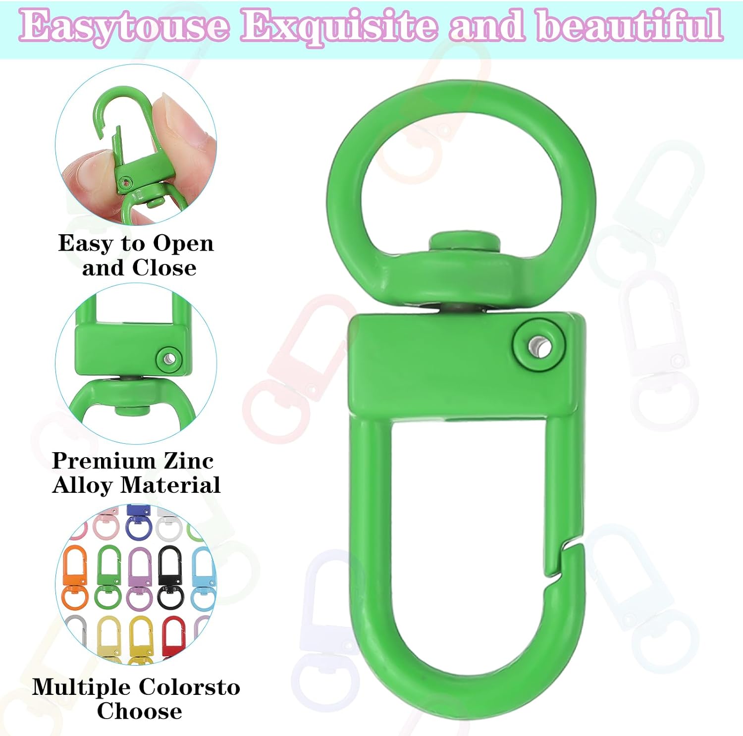JIEYAO 250 Pcs Colorful Small Metal Lobster Claw Clasps, Heavy Duty Lanyard Swivel Snap Hooks Keychains Clasps Clip for Jewelry Making DIY Crafts Backpack Charms 18 Vibrant Colors