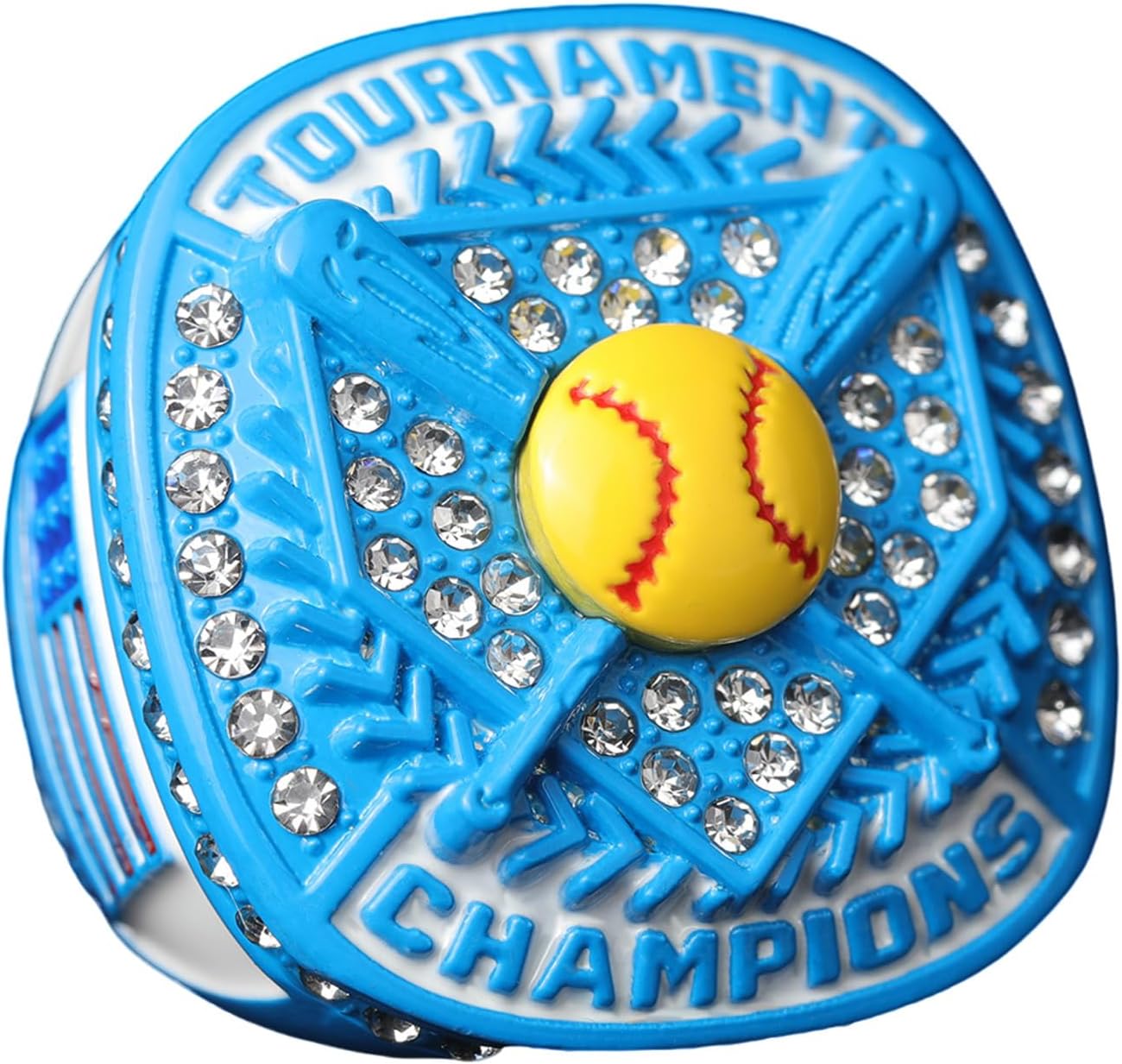 12 pcs Pack Metallic Colors Softball Tournament championhsip Trophy Ring Softball Teams Players Awards Size 9