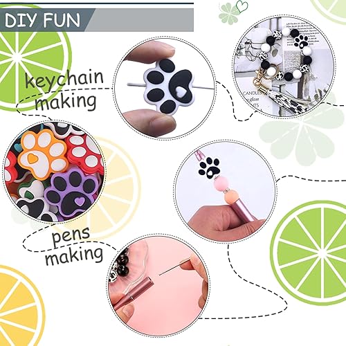 Miniatura 4 de 14 cuentas focales de silicona para bolígrafos, llaveros y más, 0.98 x 1.18 pulgadas, 3D cóncavo-convexo, sin BPA, con forma de perro gato, cuentas