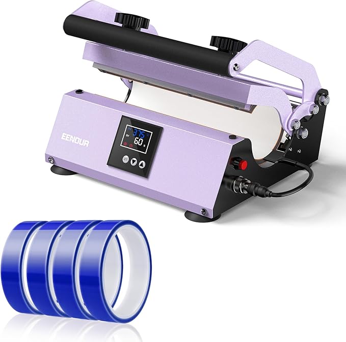 EENOUR Tumbler Mug Heat Press Machine Purple & 4 Rolls 0.8