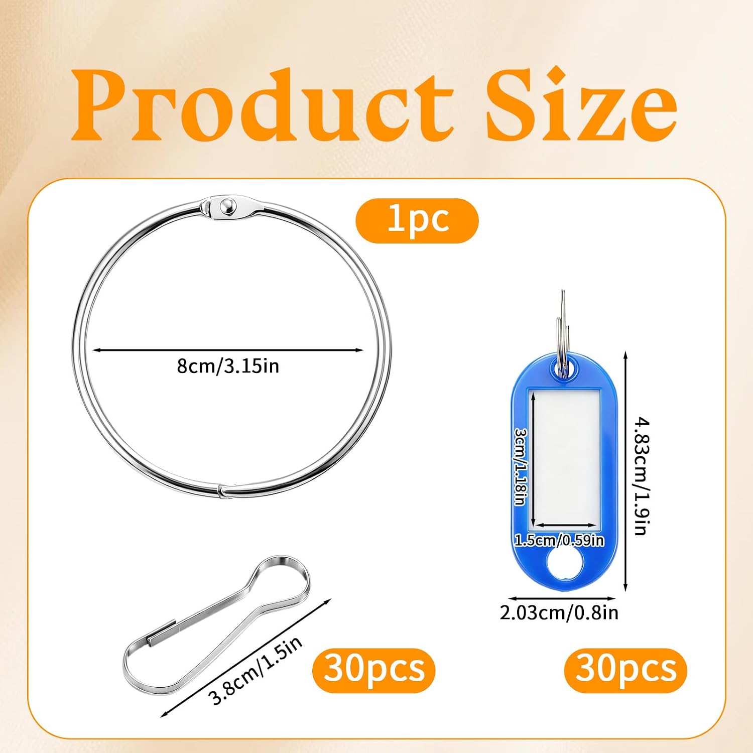 Key Rings with Tags, 30 Pcs Key Organizer Keychain image 2