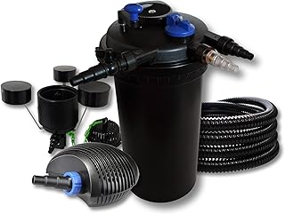 SunSun Kit filtro presión estanque Clarificador 18W UVC 40W Bomba 25m tubo Skimmer CSP 250 jardin