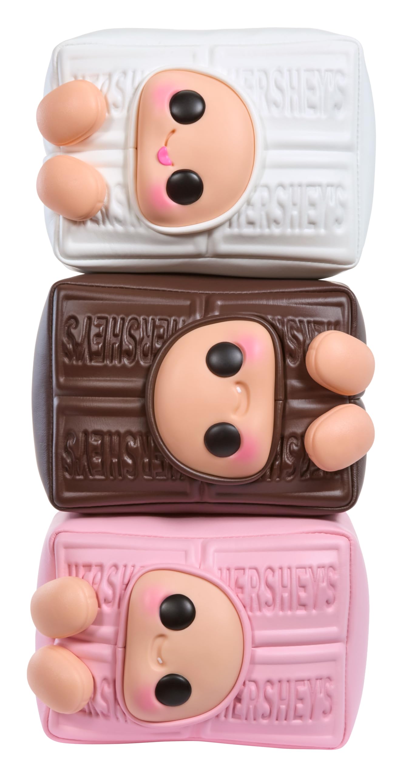 Hershey’s Series - Morbidi Personaggi di Peluche da Collezione, 3 da Collezionare tra cui Chocolate Bar, White Chocolate Bar e Strawberry Bar, per Tutte le età