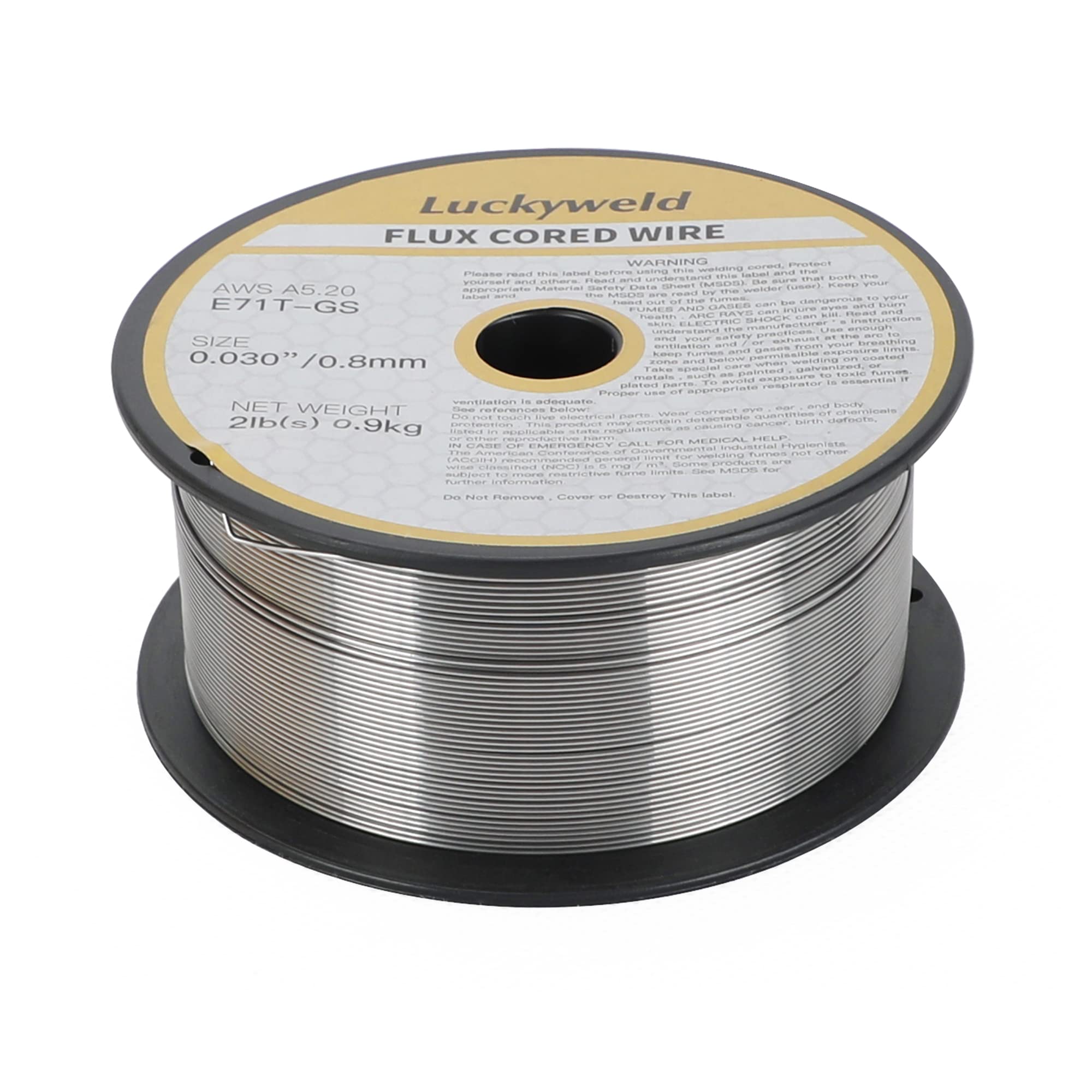 Flussmittelkern-Schweißdraht 0,1 Cm, E71T-GS – 4 Rollen à 0,9 Kg, Gaslos, Für Baustahl, Geringer Spritzer