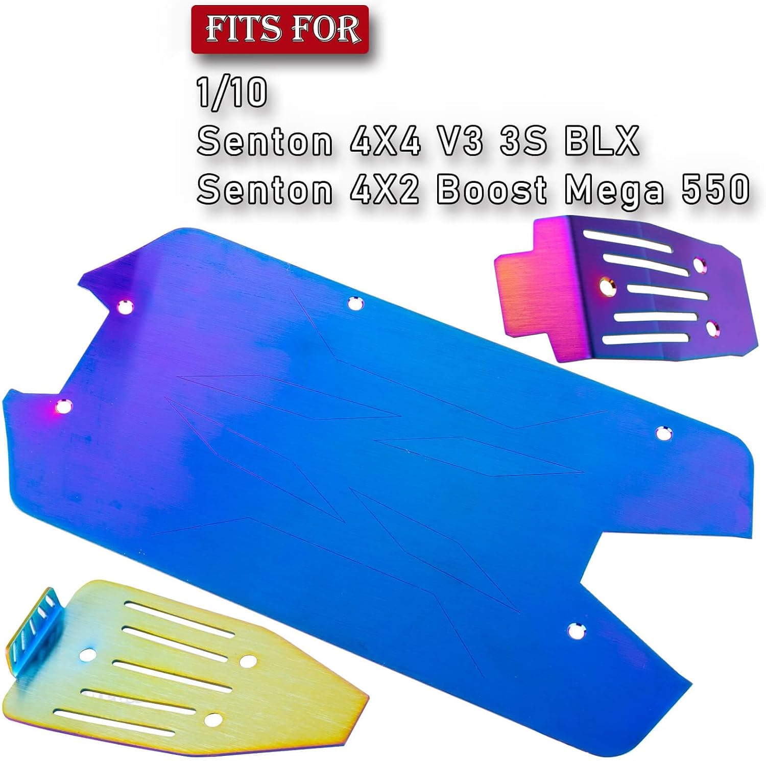 Stainless Steel Chassis Upgrades Part for 1/10 Senton 4X4 V3 3S BLX/Senton 4X2 Boost Mega 550,RC Chassis Protect Armor Skid Plate Guard Hops Up