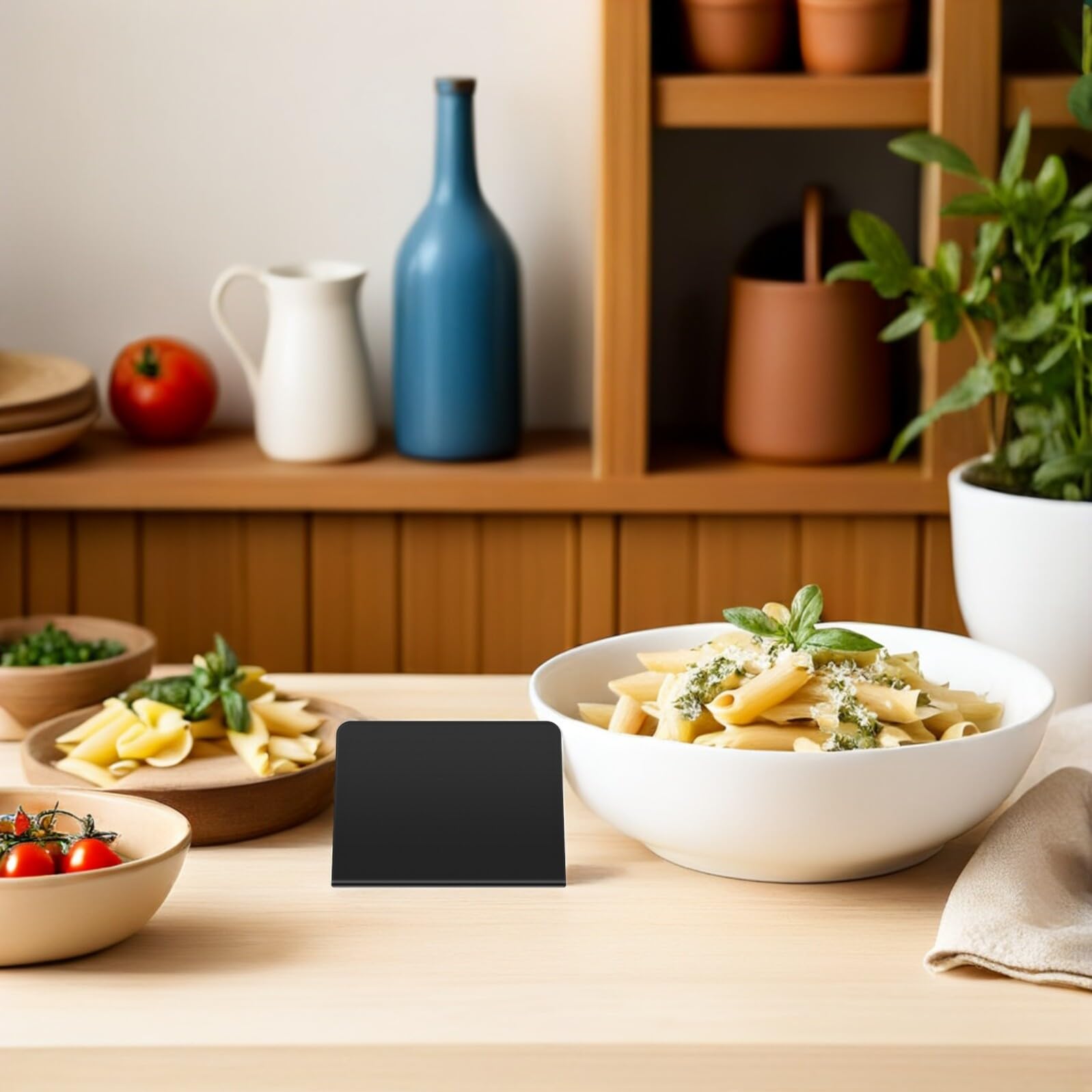 OUNONA 30 Lavagne Nere Bifacciali da Tavolo 10x7,5 Cm Supporto a V – Set da 30 Mini Lavagnette Cancellabili per Menu, Buffet e Cartelli da Tavolo per Feste e Piccole Imprese