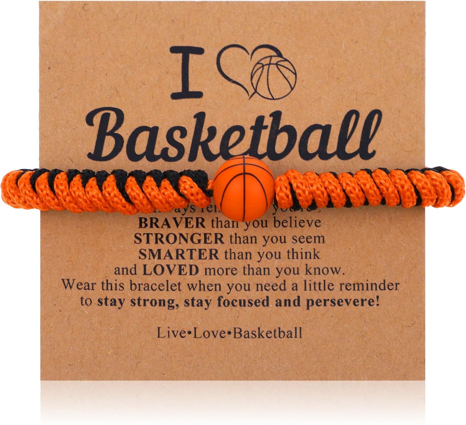 Basketball Bracelet Gifts for Teen Men and Women, Adjustable Silicone Bead Wristbands, Handmade Braided Men Bracelets, Basketball Stuff Gift for Sports Lover Teens Players, Stocking stuffers