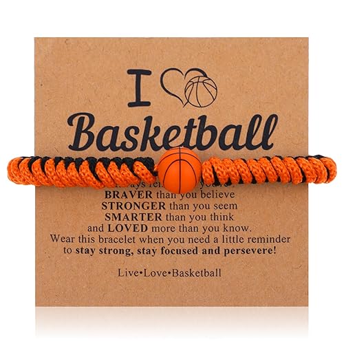 Basketball Bracelet Gifts for Teen Men and Women, Adjustable Silicone