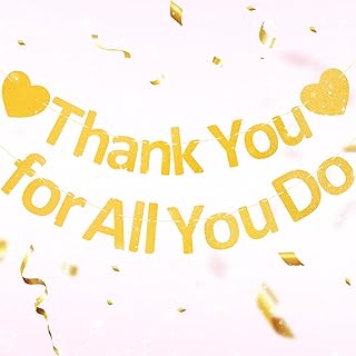 Thank You Banner Staff Appreciation Banner for Employee Appreciation Decorations Teacher Thanks Volunteer Events Office School Organization Thank You Parties (Gold)