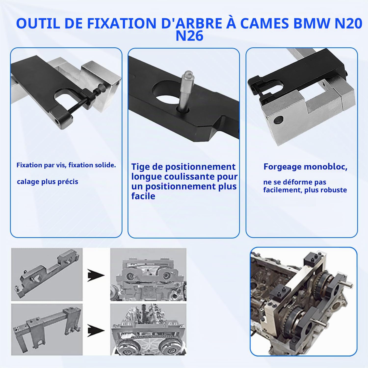 ZKTOOL Kit d'Outils de Calage de Distribution Moteur pour BMW N20 N26