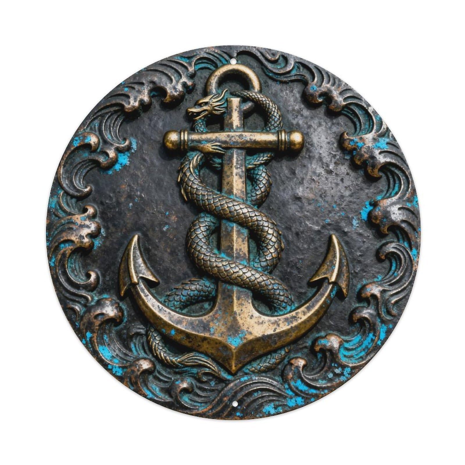 Norse Kraken Sea Anchor Metal Tin Sign Plaque
