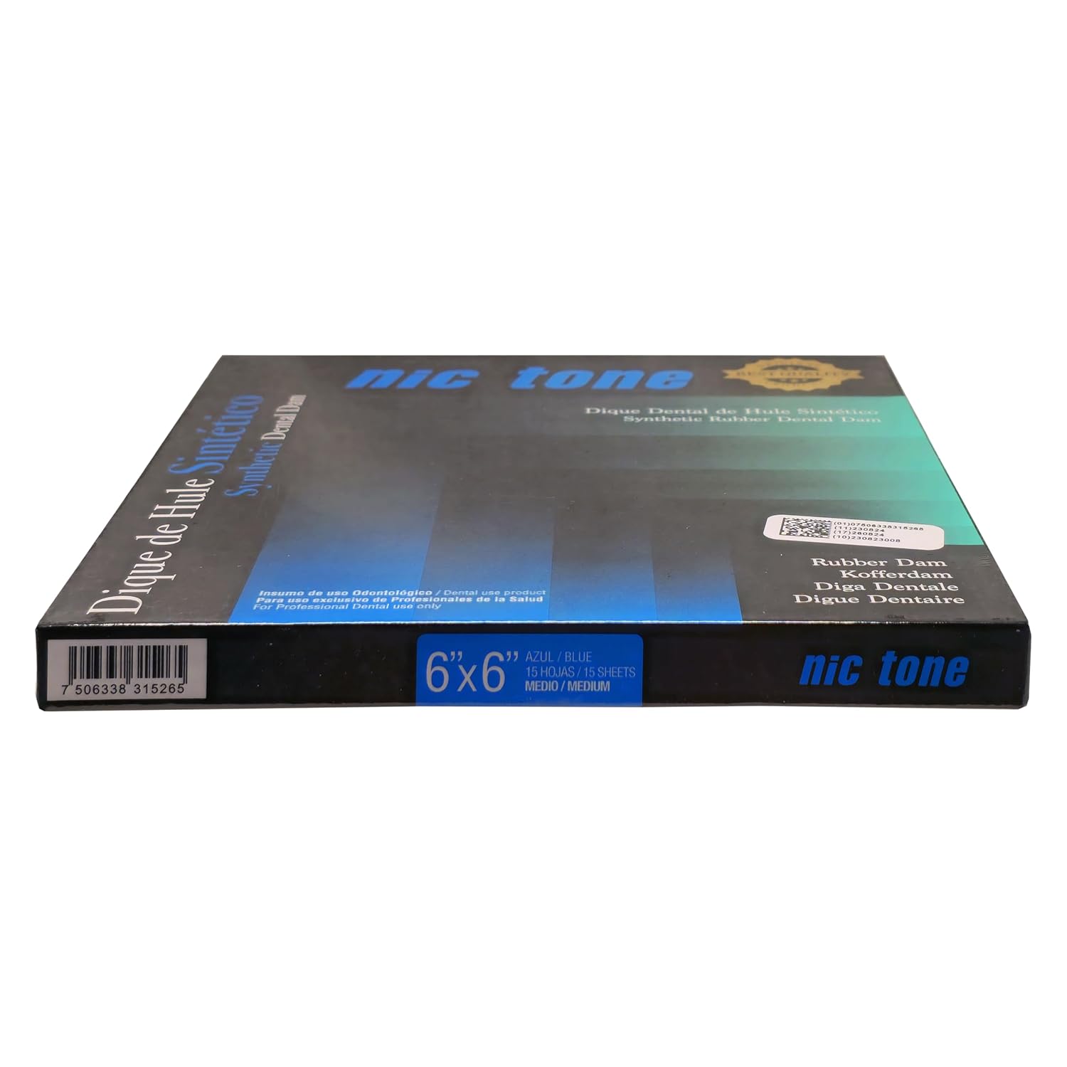 MDC NIC Tone Synthetic (Non-Latex) Dental Dam (Medium Blue - 6"x6" - 15 Sheets/Box)