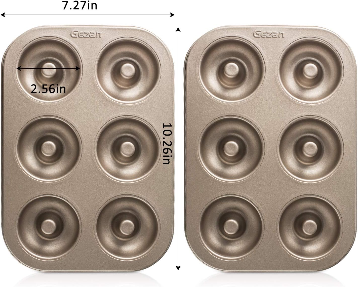 Gezan 12 Cavity Non Stick Donut Baking Pan - High-grade Carbon Steel Molding Tray Pans - Non-stick Surface - Useful as Cake Biscuit Baking Recipes Mold