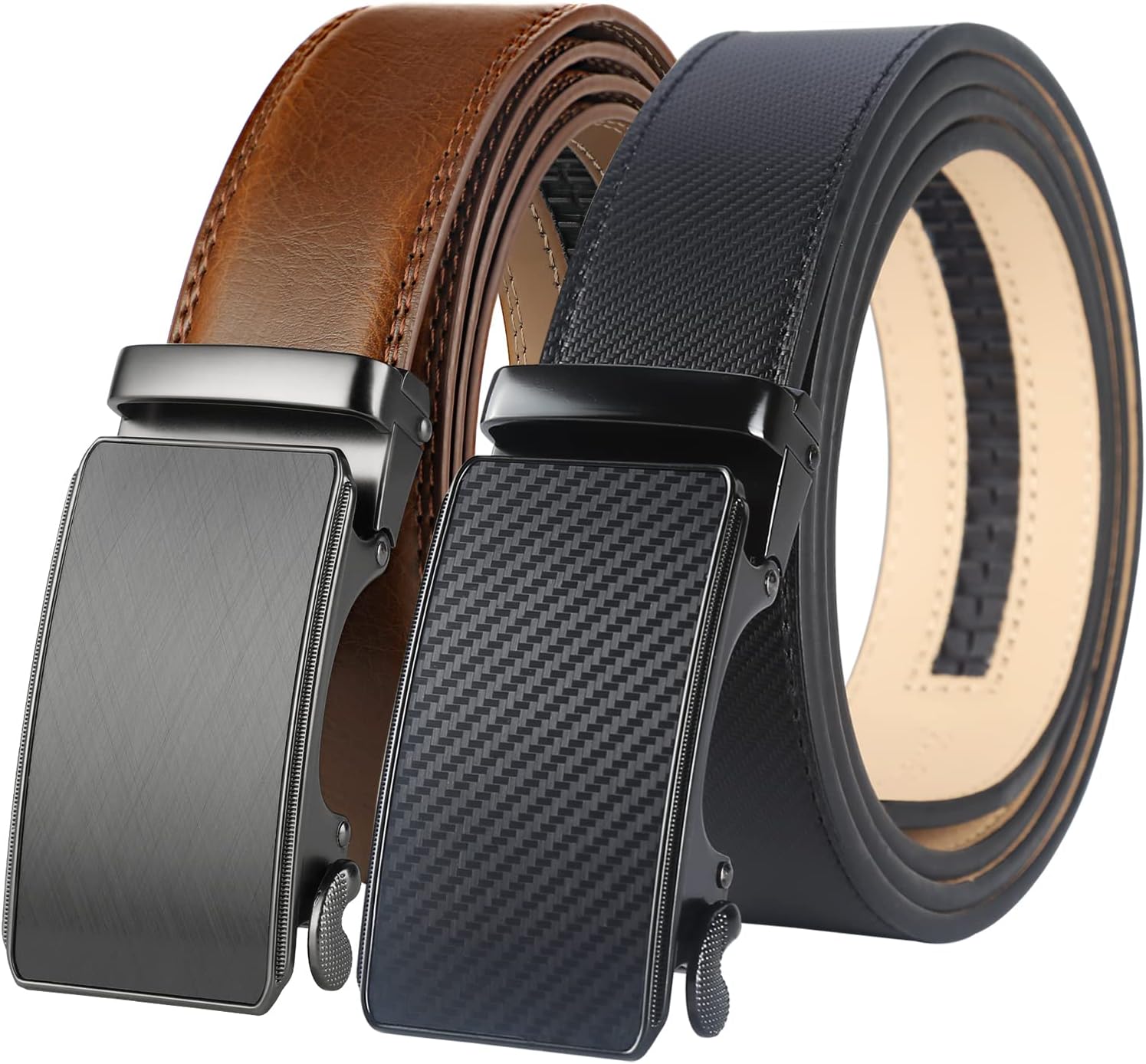Lavemi Men's Real Leather Ratchet Dress Casual Belt, Cut to Exact Fit,Elegant Gift Box